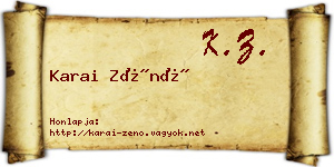 Karai Zénó névjegykártya